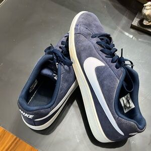 nike blue suede mens size 13 sneakers low cut  court royales